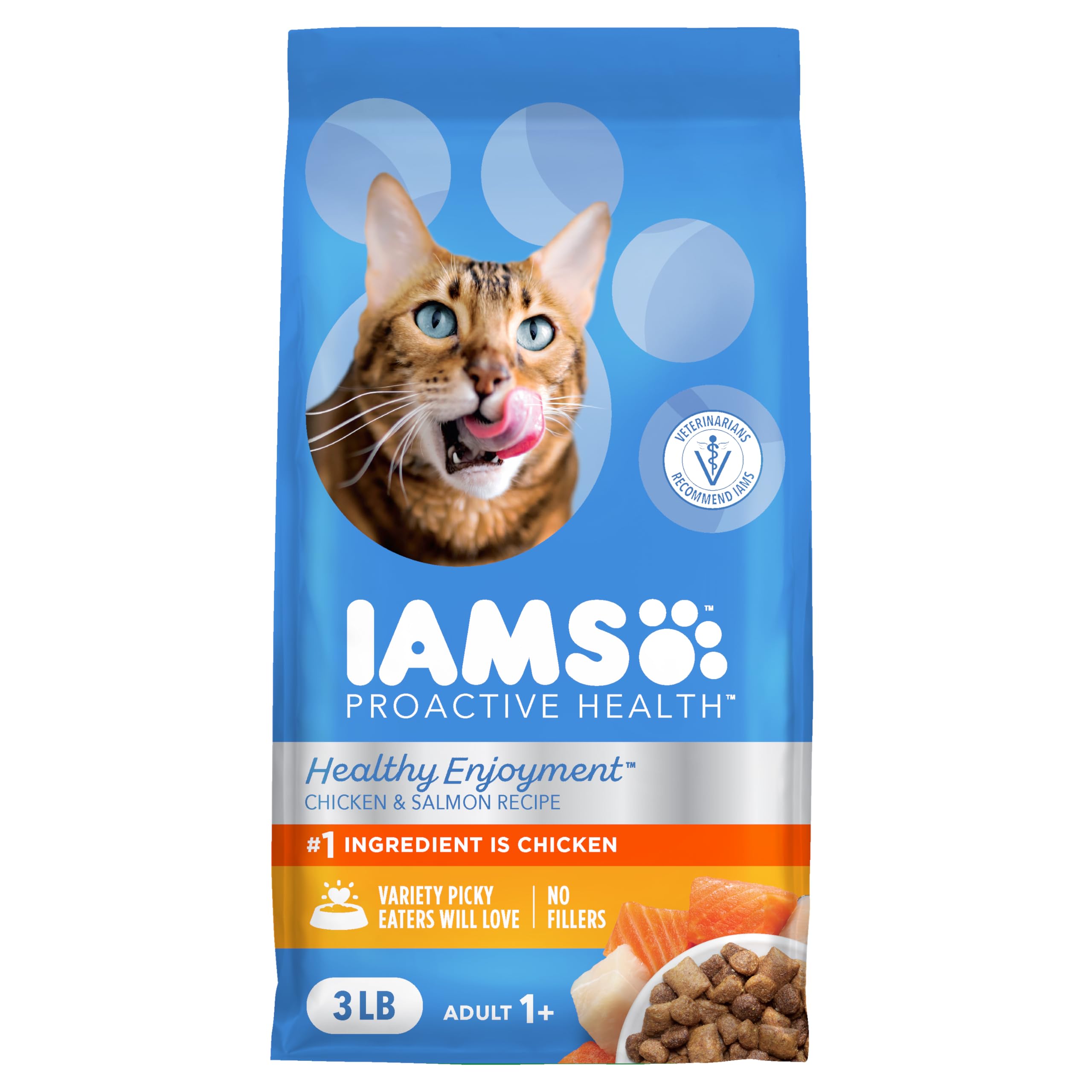IAMS Healthy Enjoyment Dry Cat Food Chicken & Salmon Recipe, 3 lb. Bag