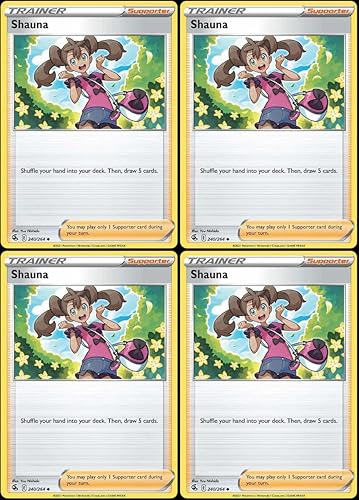 Shauna 240/264 - Fusion Strike - Lote de cartas de entrenador Pokemon - 4 juegos
