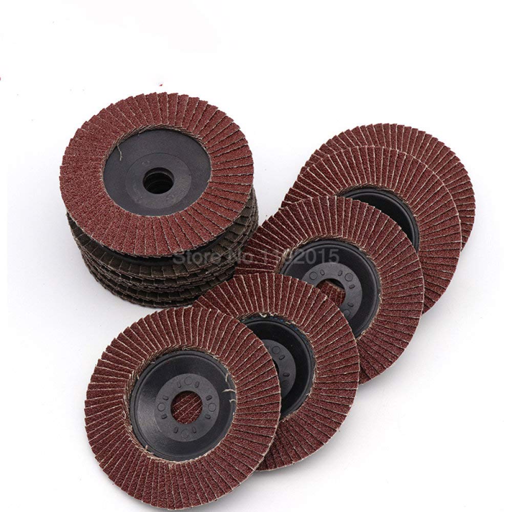 10 Stück 100MM Loch 16MM Klappenscheibenscheiben Schleifen Schleifscheiben zum Entfernen von Metallrost Holzpolierguss Reinigung Schleifwerkzeuge, 72 Seite
