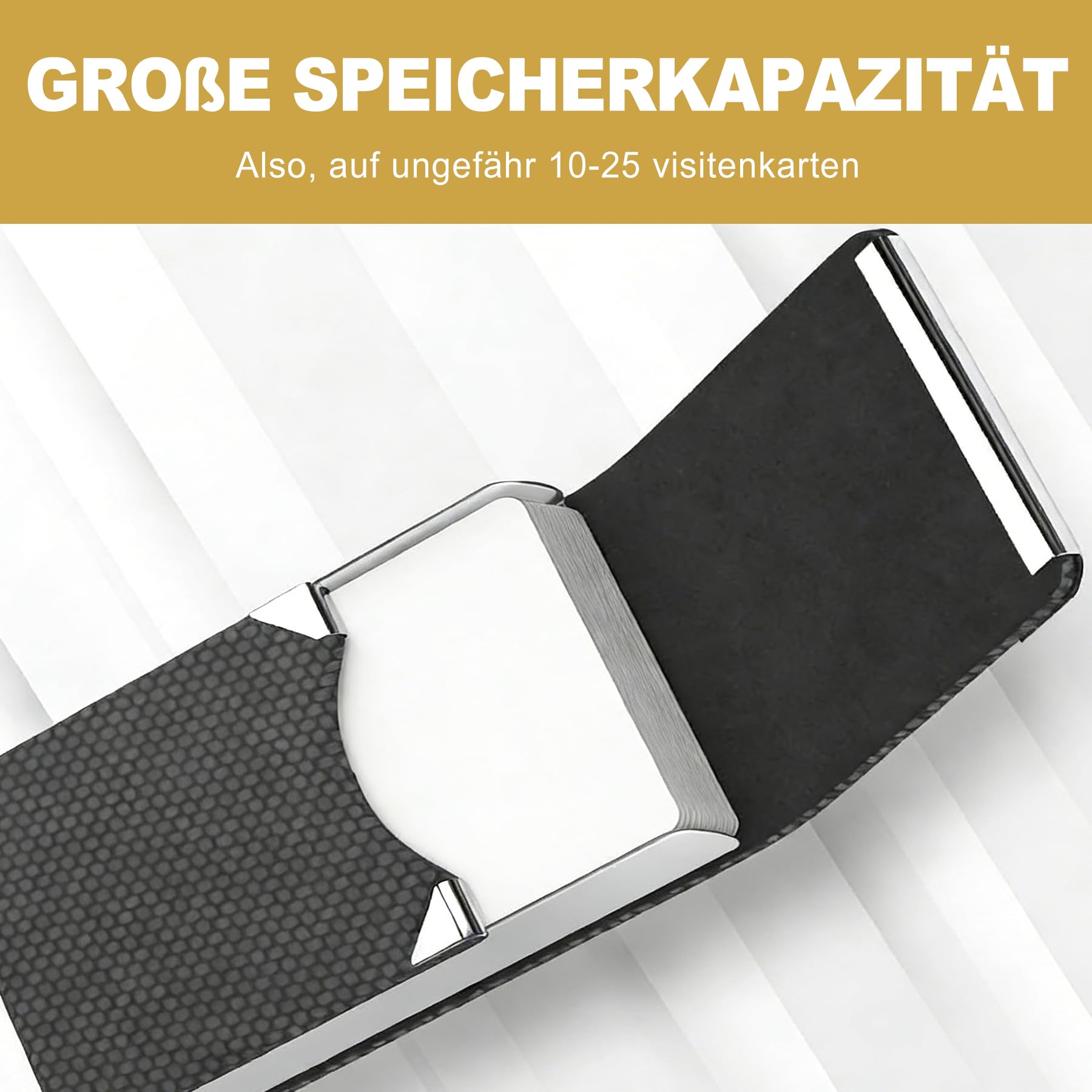Visitenkartenetui aus Edelstahl mit Magnetverschluss Business Card Holder Kreditkartenetui Schlanke Visitenkarten Hülle Professionelle Visitenkartenbox für Damen und Herren
