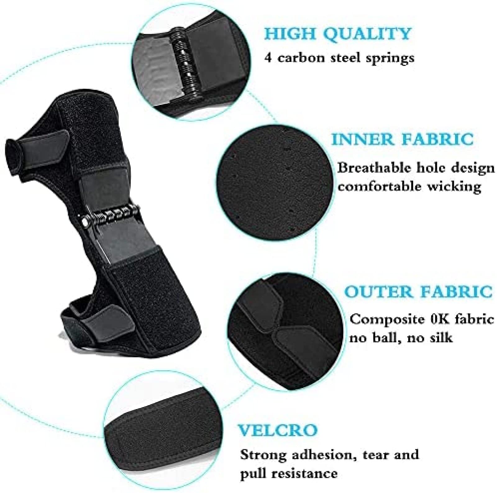 Rodillera para Sentadillas, 4 Soportes para articulaciones de Resorte, Potente Fuerza de Resorte de Rebote para osteoartritis de Rodilla, Escalada, Sentadillas, montañismo, Ejercicio, Talla