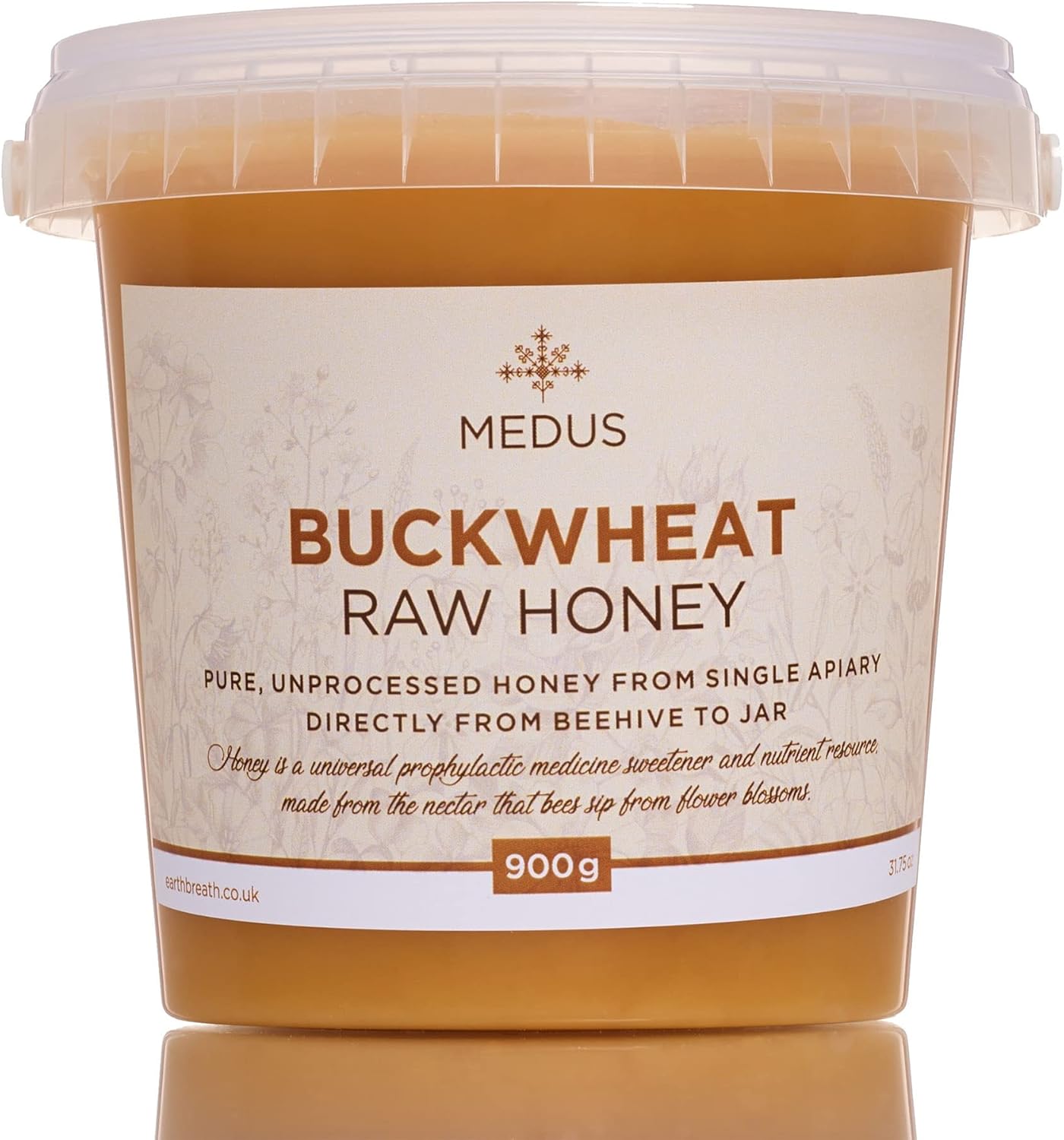 Earthbreath Buckwheat & Summer Blossom Raw Honey 900g Pure, Dark