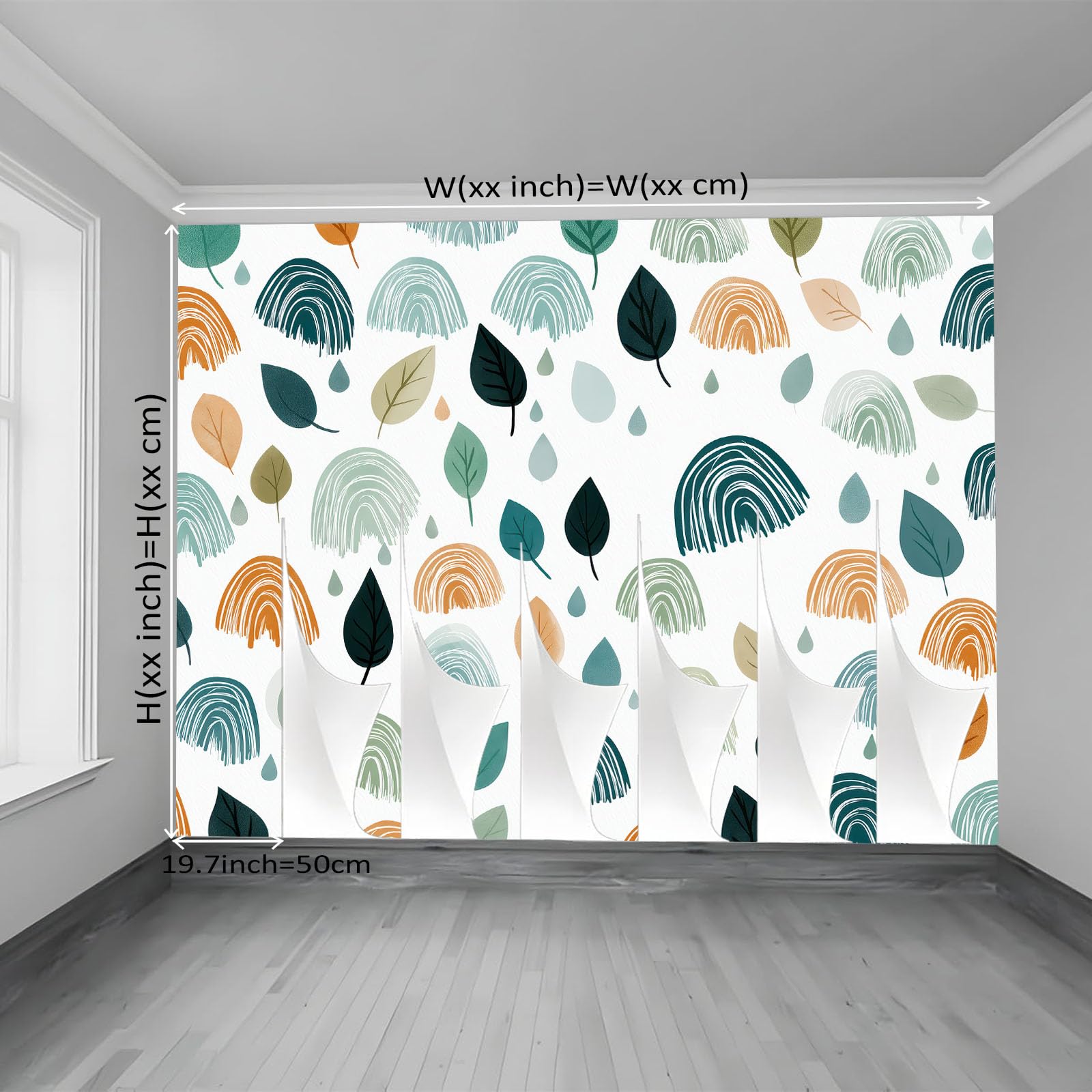 350 x 256 cm minimalistyczna nowoczesna tapeta z włókniny, wielokolorowa