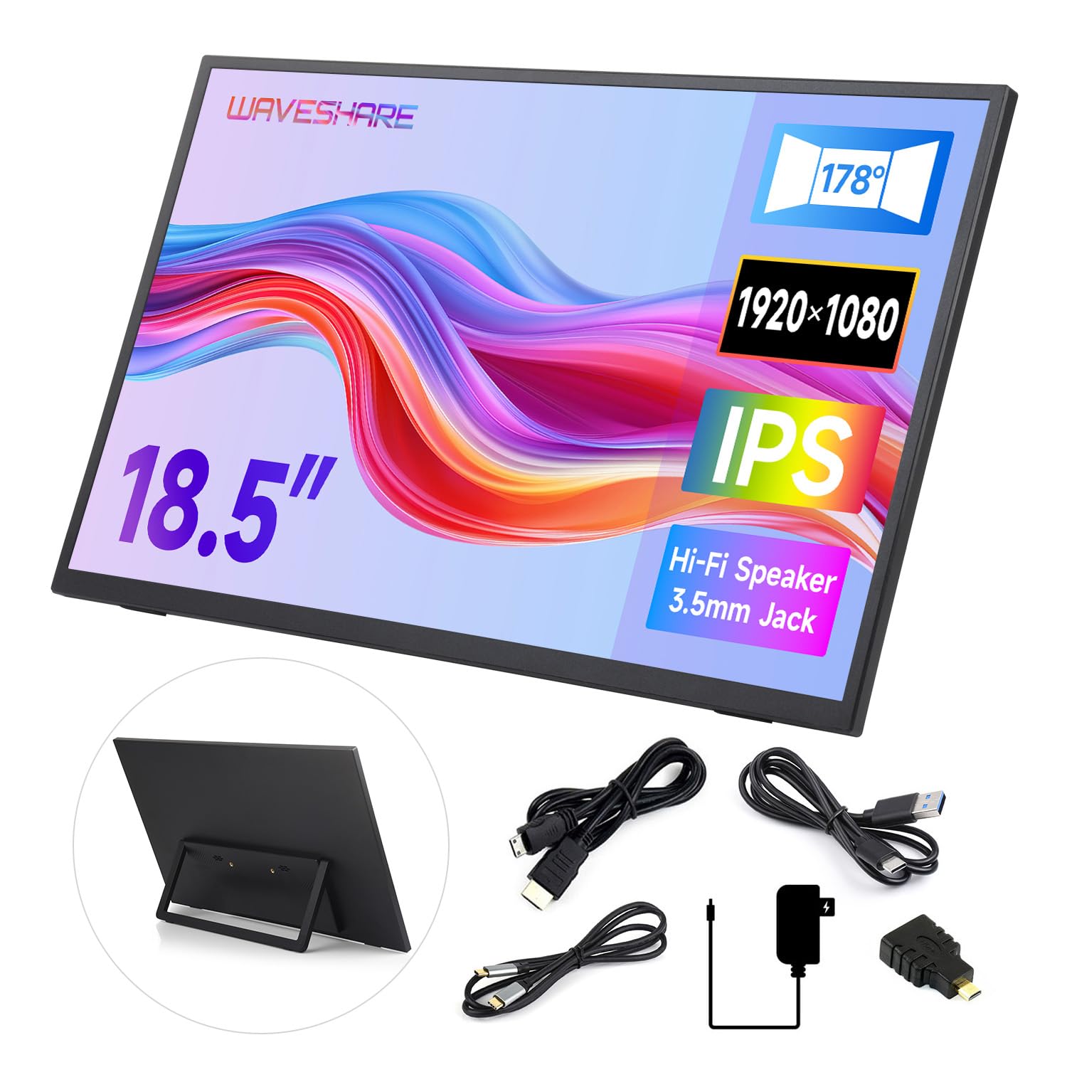 Amazon.com: waveshare Luckfox 18.5inch Portable Monitor with Stand