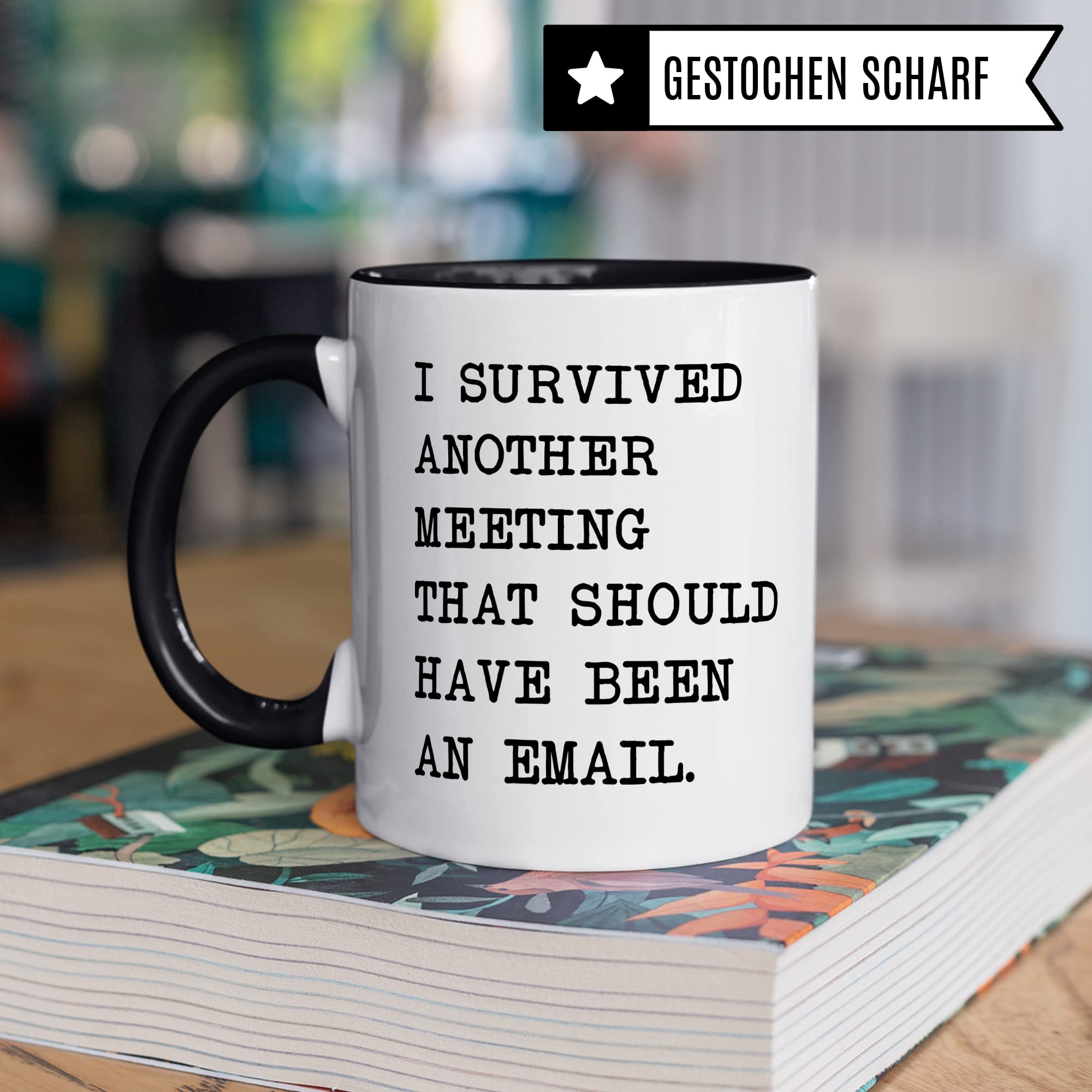 Taza De Café Con Texto En Inglés "I Survived Another Meeting That Should Have Been An Email", Taza De Té Divertida De 325 Ml, Regalo Para Mujeres, Compañeras De Trabajo, Cerámica, Color