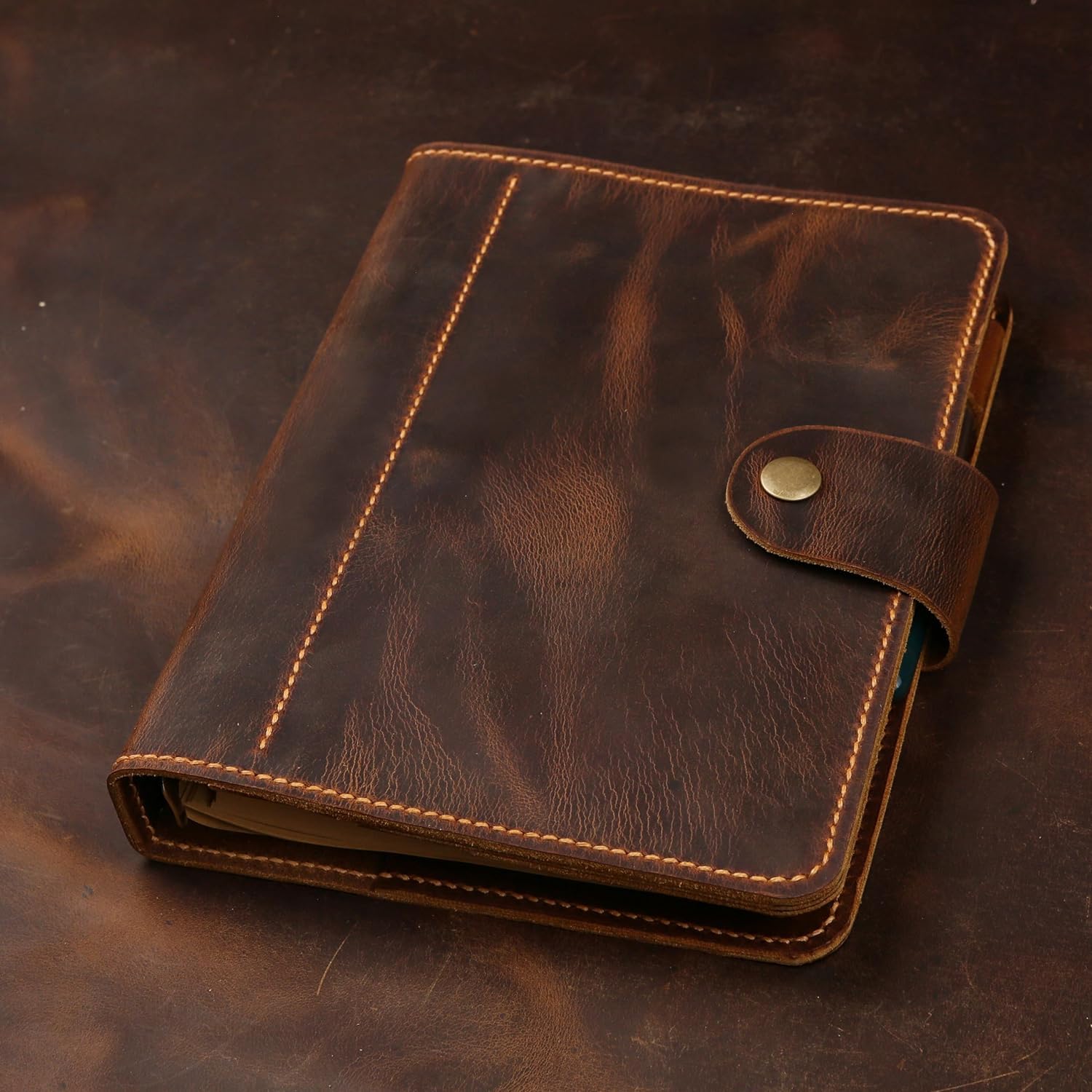 革のシステム手帳 A5サイズ6穴バインダー システム手帳 a5 6穴 ビジネス手帳 バインダー 革 メンズ