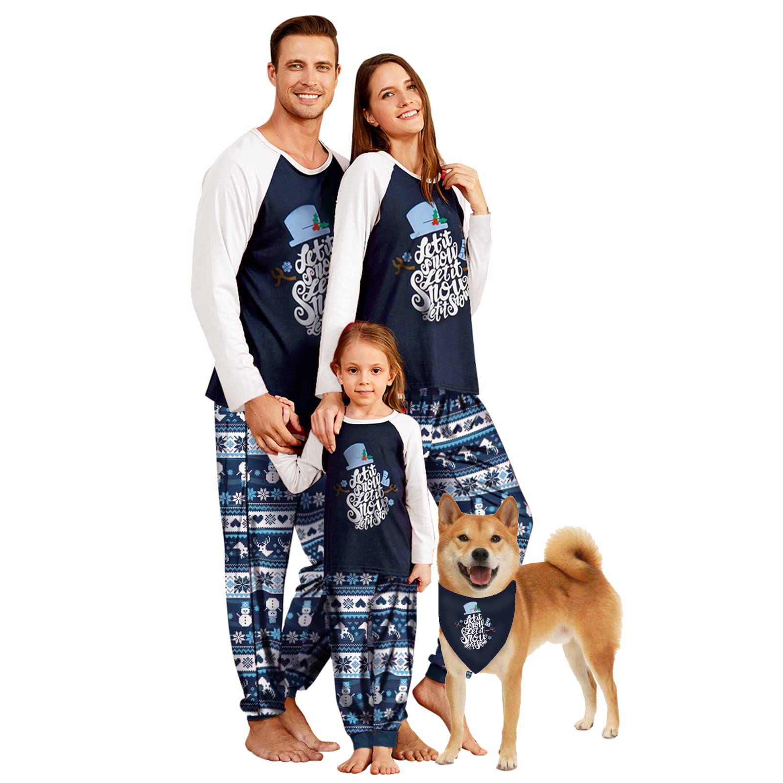 iffei Matching Family Pajamas Sets Christmas PJ's with Deer Printed Tee and Plaid Pants Loungewear Upgrade 2019-picture-13