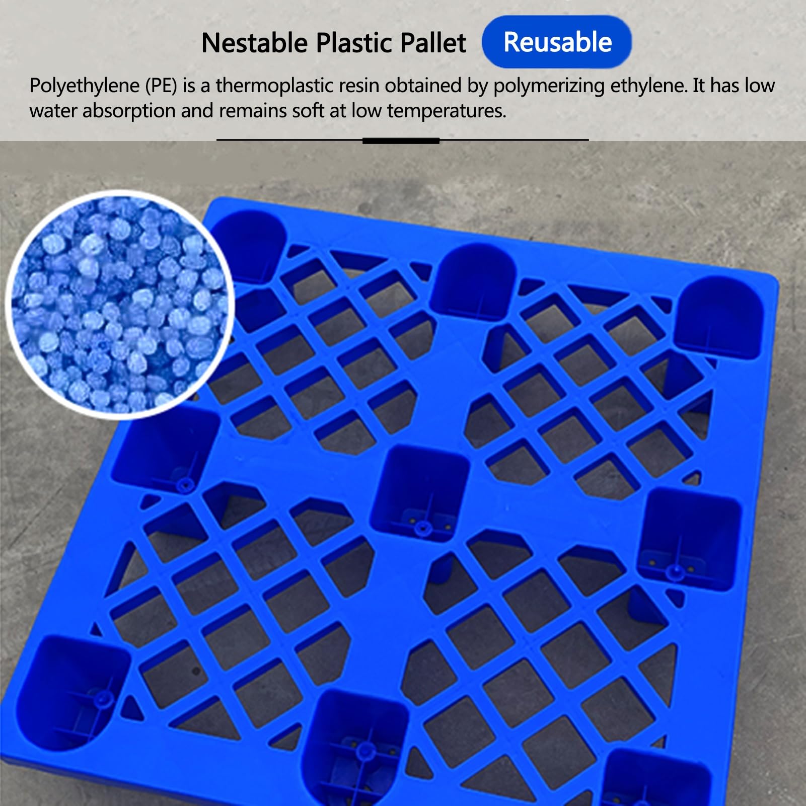 Bac à Peinture Industriel - Palette de Confinement des déversements, bac d'expédition en Plastique avec grilles (Bleu, Lot de 5, 110 x 80 x 14 cm)