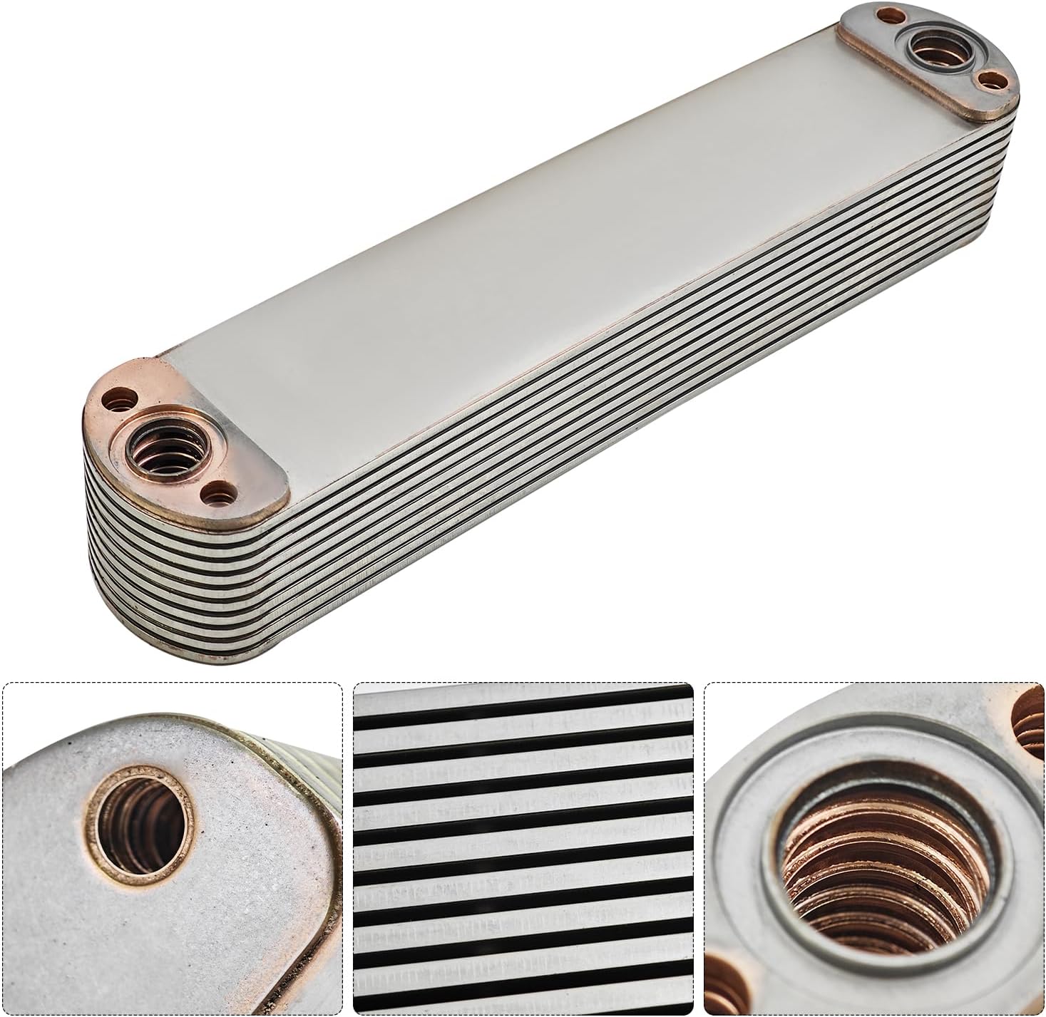 4059460 Engine Oil Cooler Kit Compatible with Cummins ISX15 QSX15 X15 Engines Oil Cooler with Gasket Sealing Washer and Screw Replace# 4059252 4965870 4089583 3680595