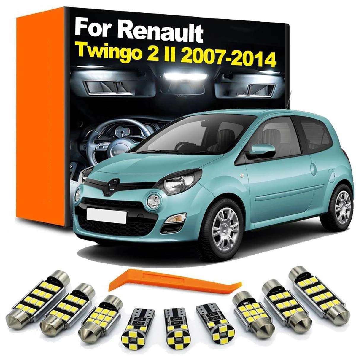 Kit de 11 Luces LED de Lectura para Interior, para Renault Twingo 2 II MK2 2007 2008 2009 2010 2011 2012 2013 2014