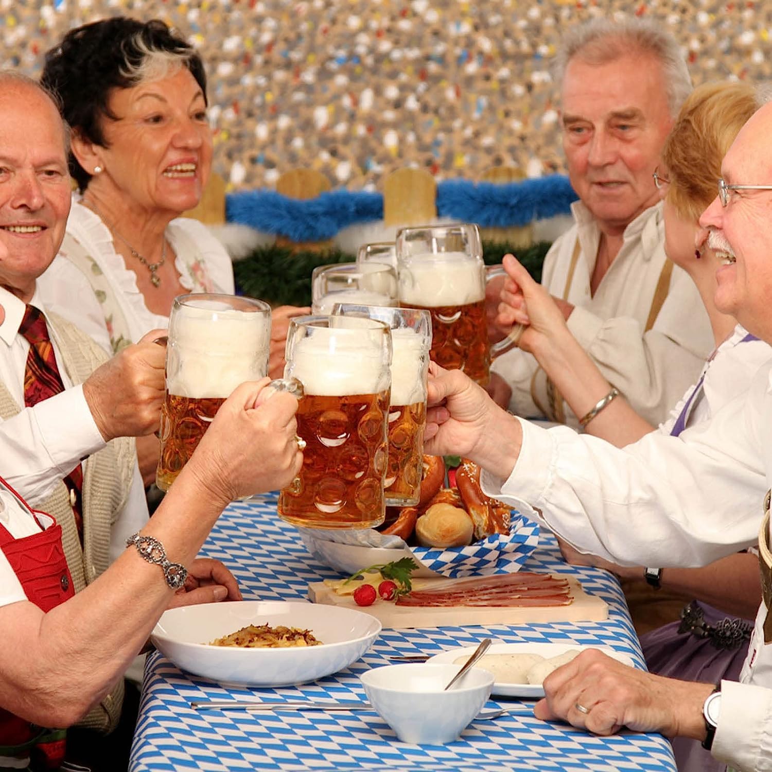 4x Oktoberfest Tischdecken Mit Bayerischer Rauten-Deko – Blau-Weiß Für Partys & Bierzelte