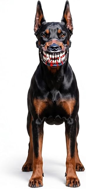 Scary Dog Focinheira com Dentes Halloween Cosplay Máscara…