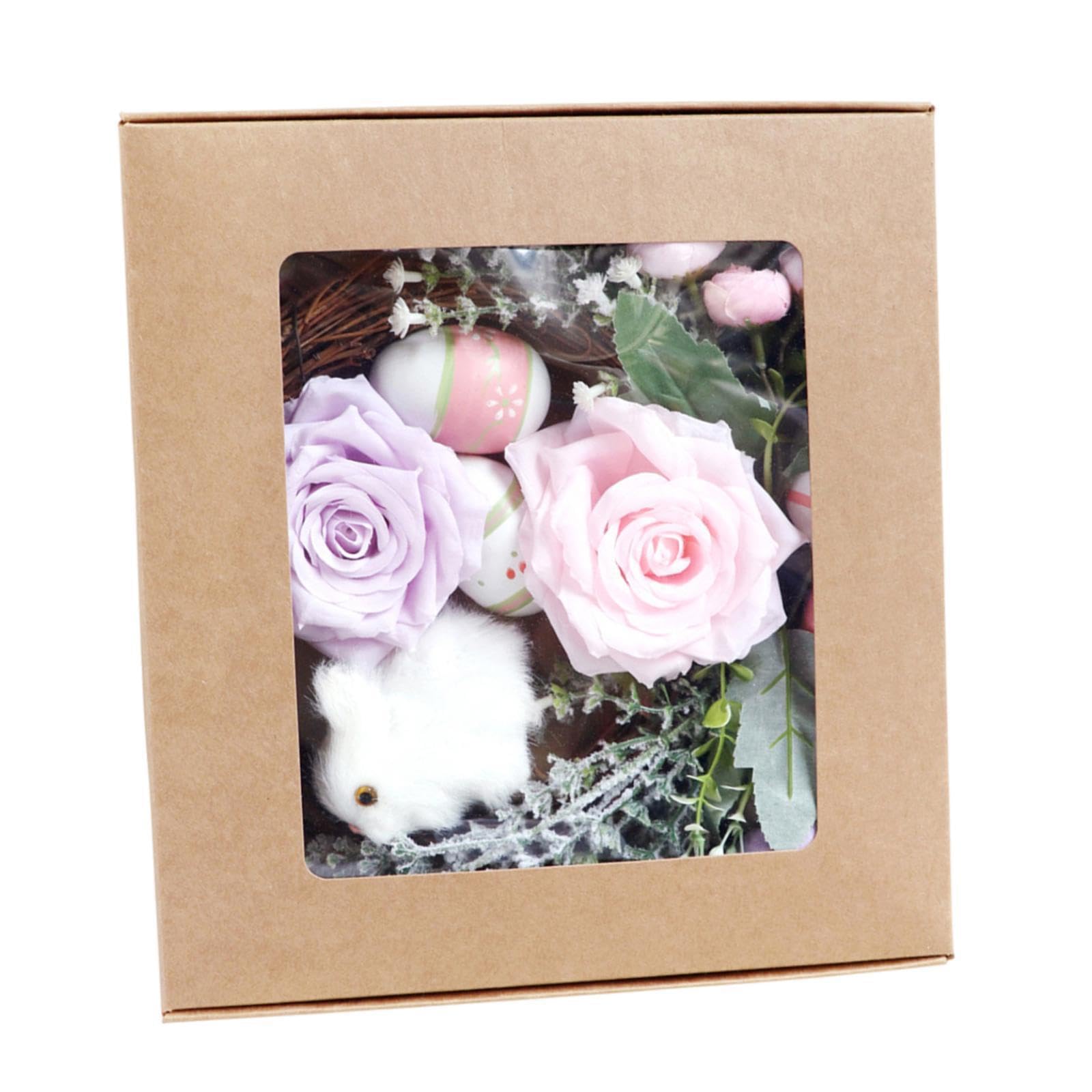KIXZSAZ Stunning DIY Easter Wreath for Creative Artificial Flowers Crafting Kit Easter Wreath Making Kit Holiday Decoration