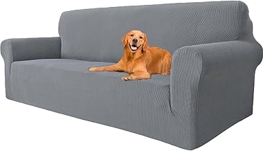YSTELLAA Housse Canapé Extensible 3 Places, Housse de Canapé avec Accoudoirs, Super élastique Housse Canape pour Chiens et Chats Animaux Antisalissure (Gris Clair, Canapé Largeur 183cm-234cm)