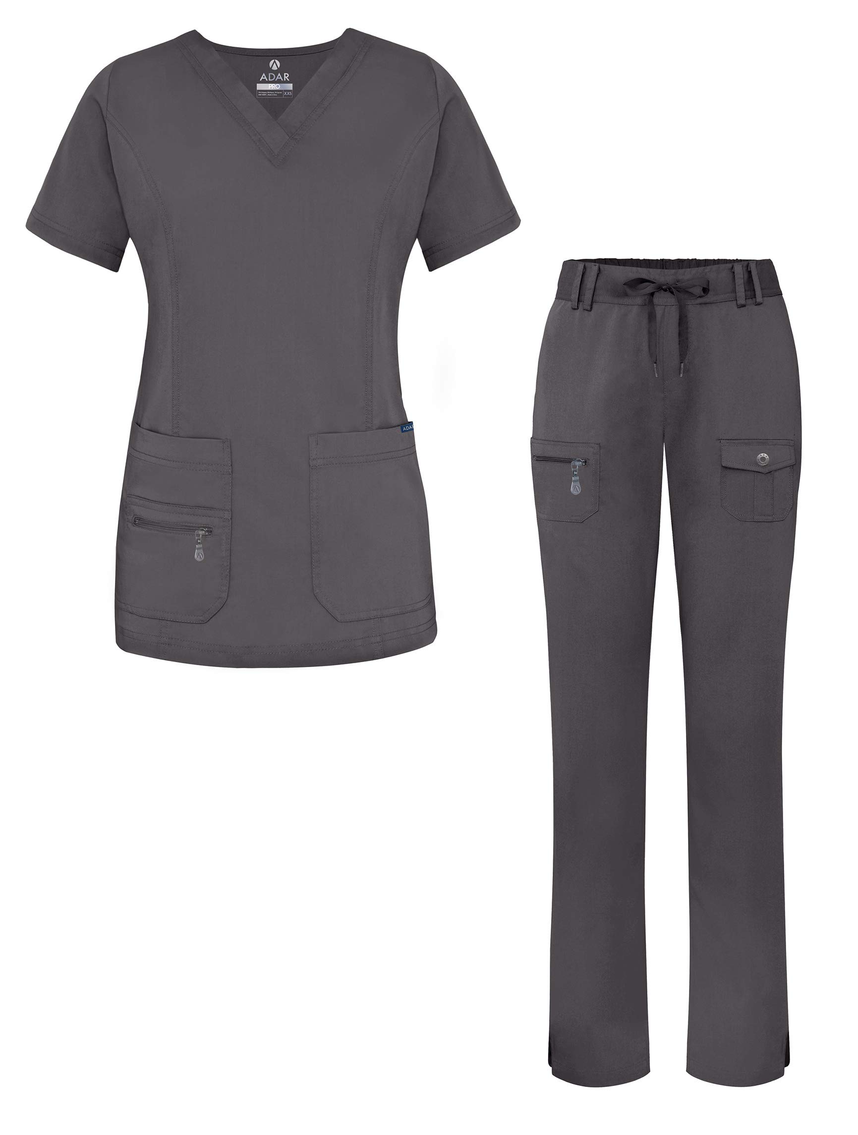 Adar UniformsAdar Pro Breakthrough Plus Scrub Set for Women - Enhanced V-Neck Top & Multi Pocket Pants