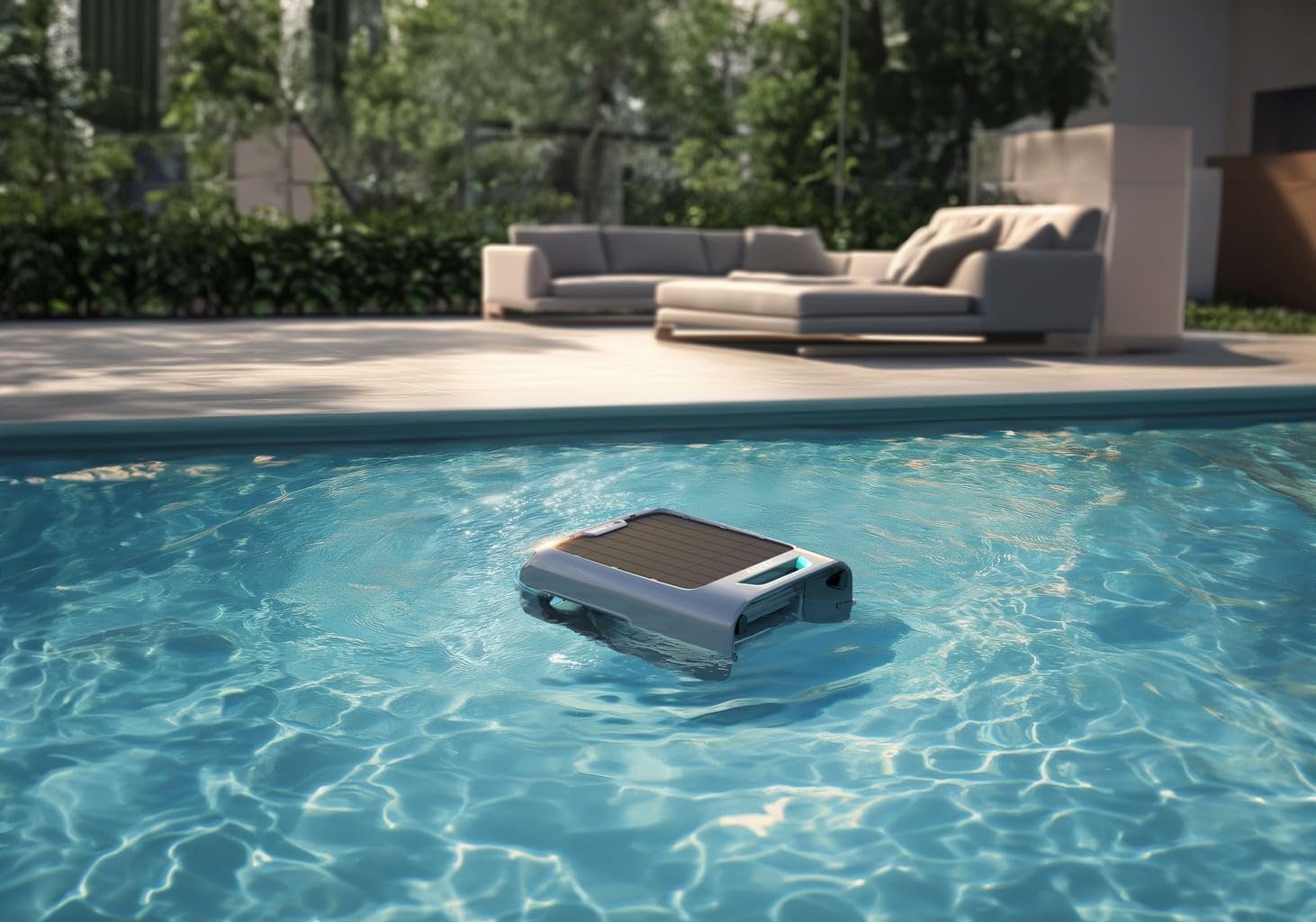 Aiper EcoSurfer S2 (Surfer S2) Robot Skimmer per Piscina Senza Fili, Alimentazione Solare, Pulizia Automatica della Superficie, Controllo tramite App, Filtro 150 μm, Autonomia fino a 35 Ore