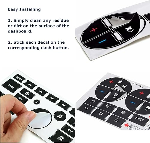 Miniatura 4 de Kit de reparación de botones para salpicadero de CA y radio, calcomanías compatibles con vehículos GM, GMC Chevrolet Tahoe Yukon Acadia Sierra