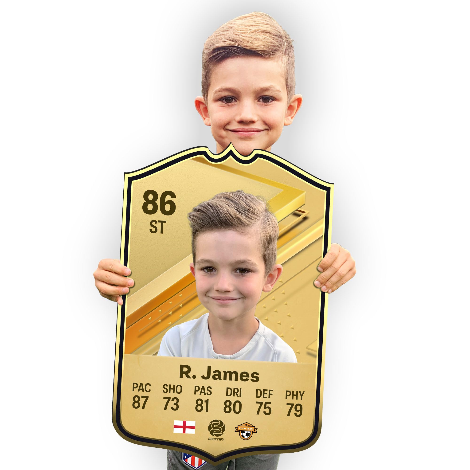 Generic Personalised Gold EA FC Fifa 24 Ultimate Team Fut Card (Large - 59cm) - Sports Collectible - Decorative Sign - PVC Foamex
