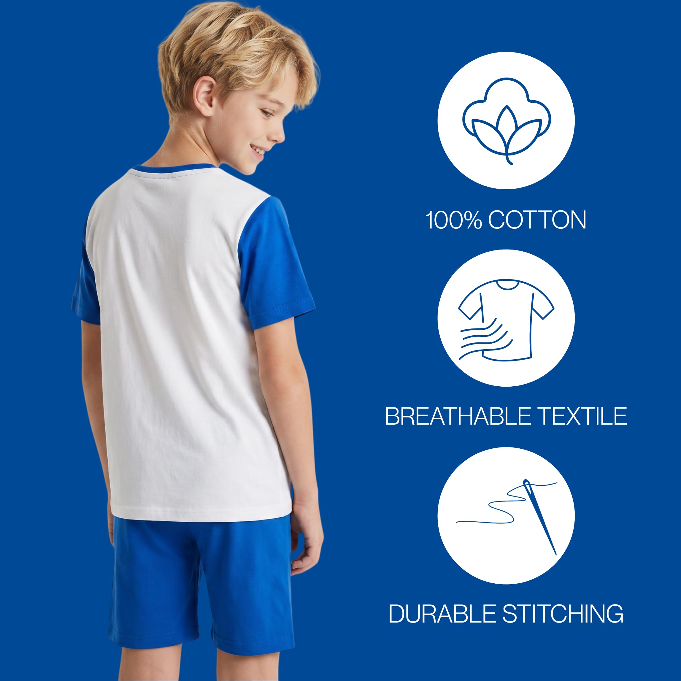 CF REAL MADRID T-shirt e Pantaloncini da Ragazzi, Set da 2 Pezzi per Bambini, Taglia 4 a 10 anni