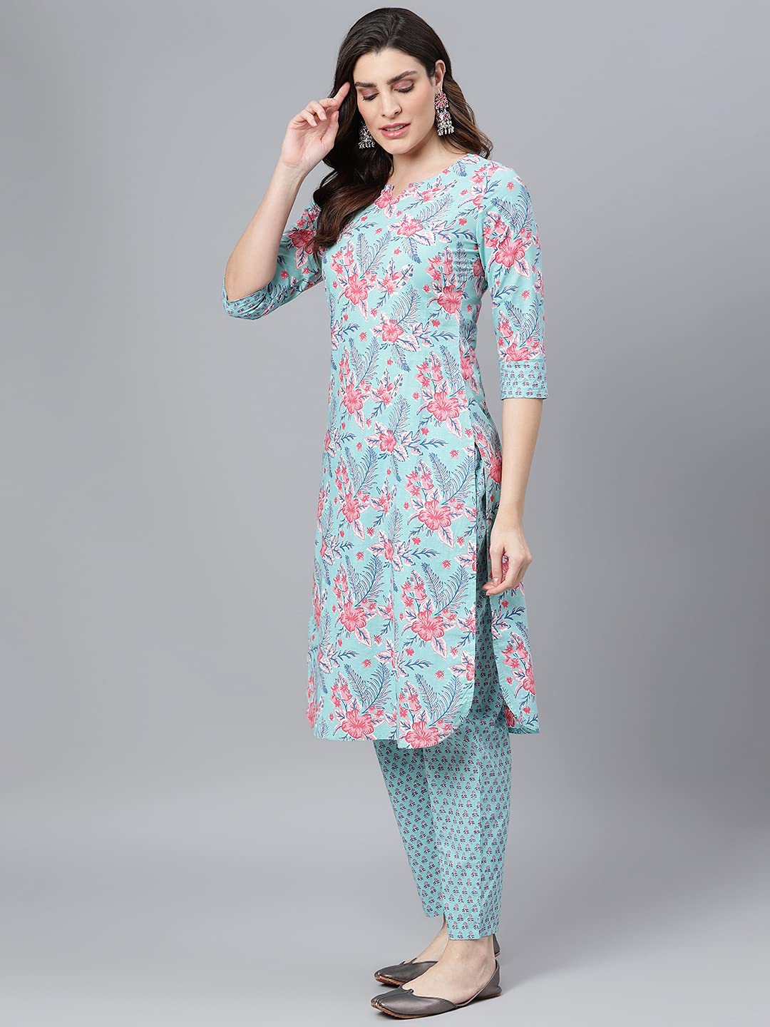 Idalia Sky Blue Printed Kurta Set