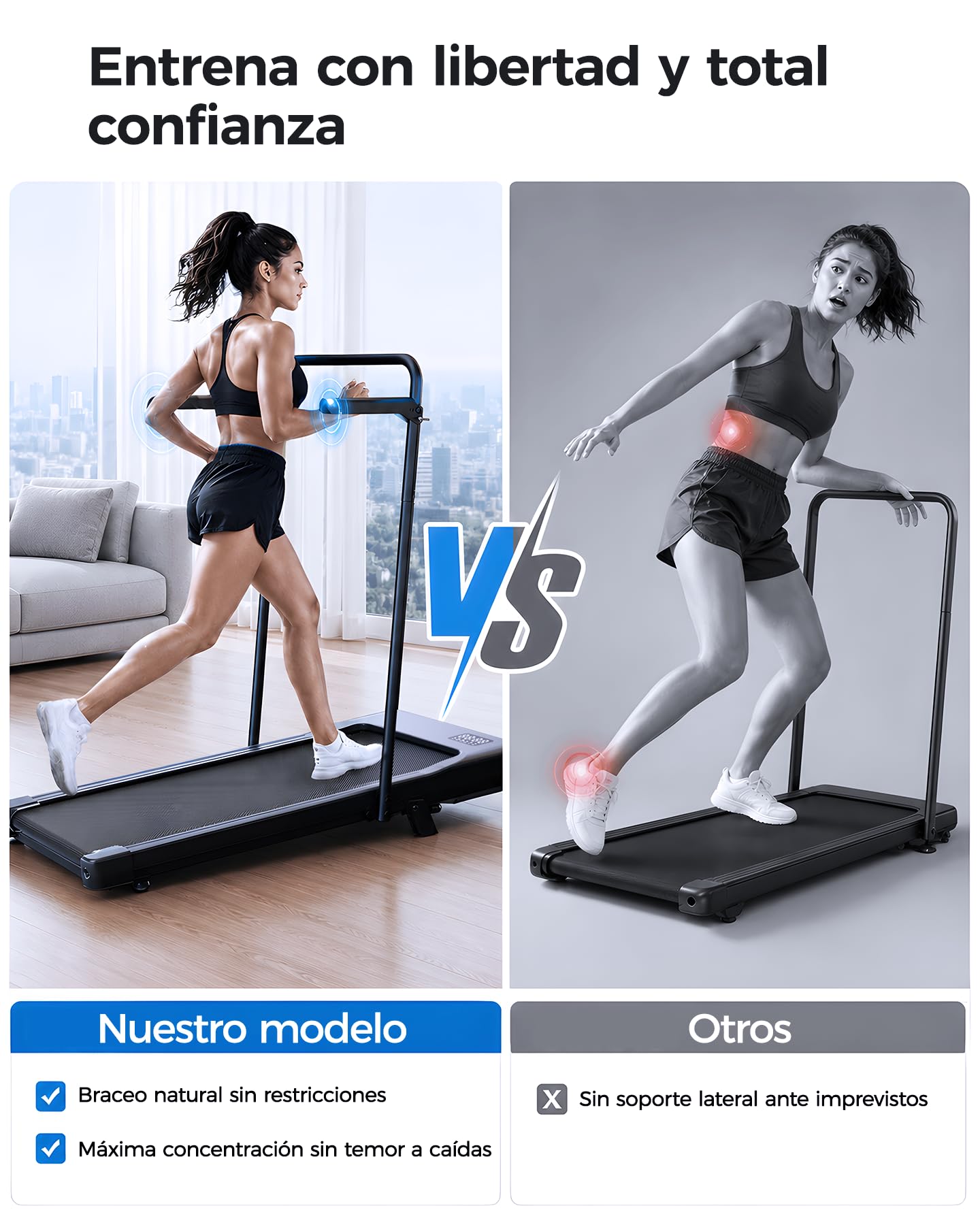 Copant Raceable Cinta de Correr para Oficina y Casa, Cinta de Andar 2,5 HP, Walking Pad Capacidad de Peso 136KG, Cinta Caminar Passadeira, Adecuado para Dispositivo Portatil Alta Tecnología