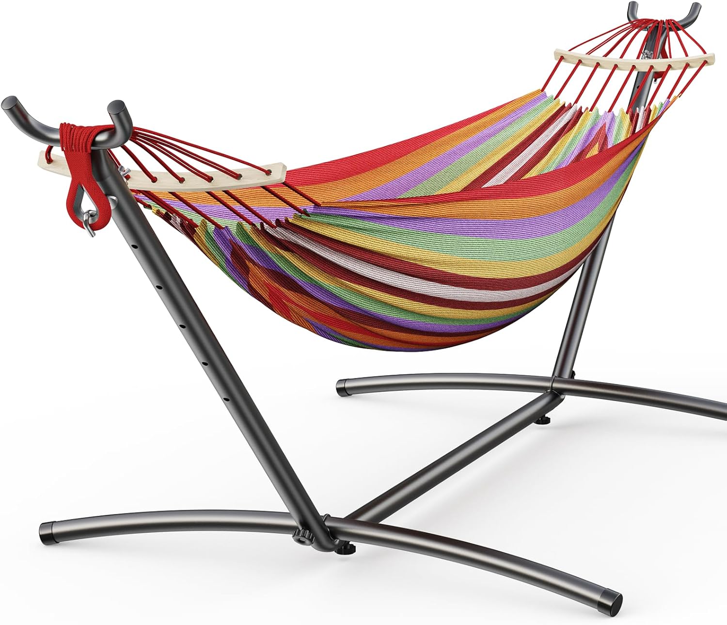 Portable Double Hammock with Heavy-Duty Steel Stand