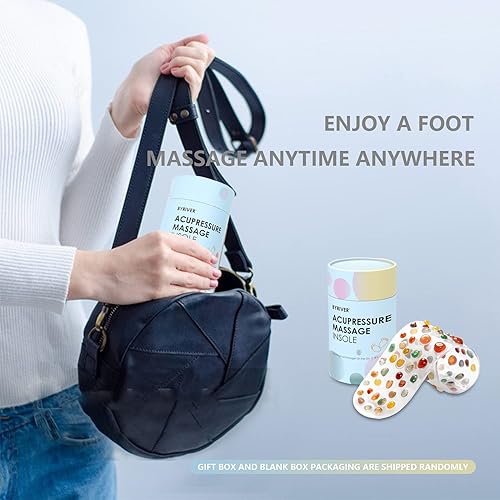 Miniatura 7 de BYRIVER Plantilla de masaje de acupuntura para hombres y mujeres, herramientas de reflexología para pies, masajeador portátil de pies de viaje,