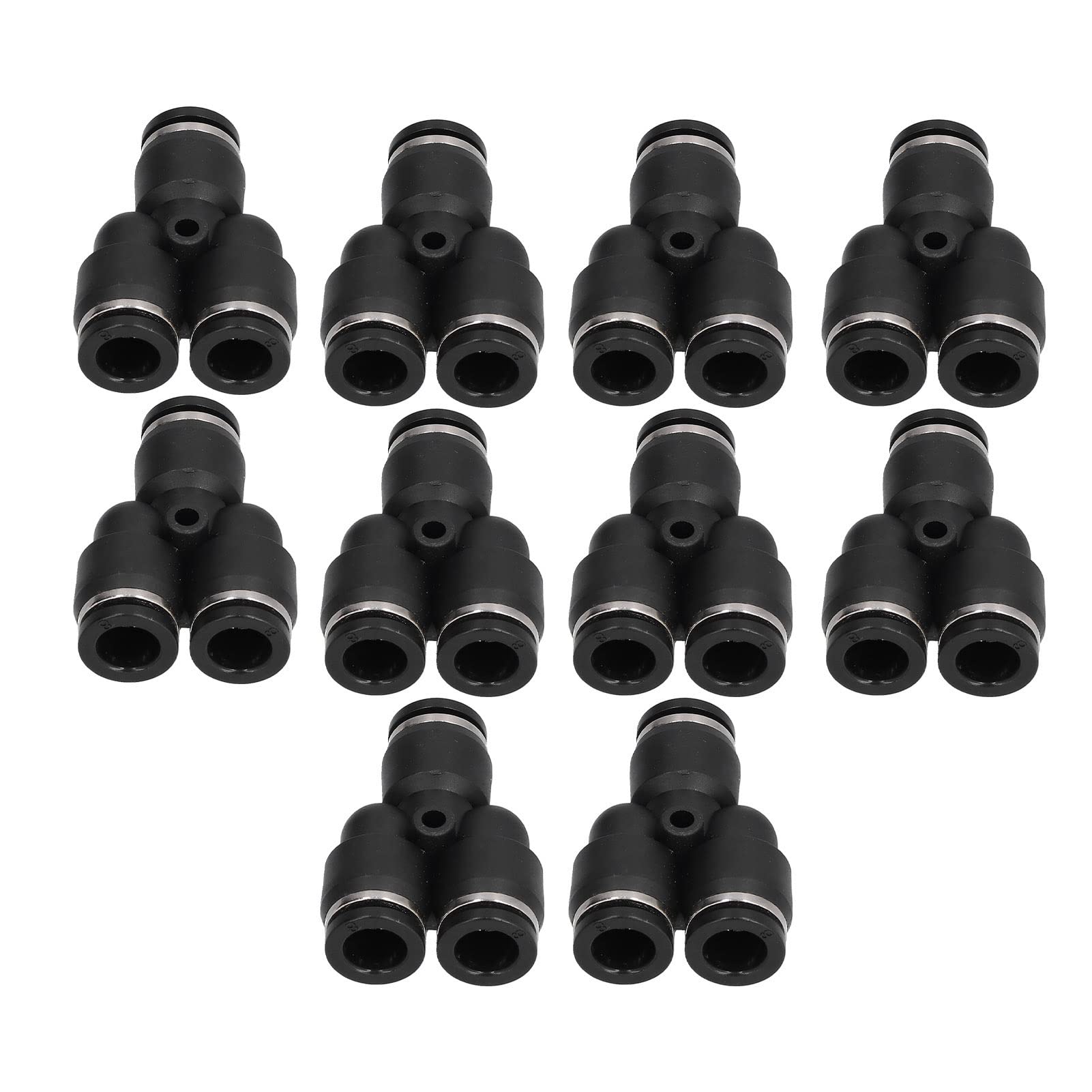 Pissente Hose Splitter PVC 3 Way Joint PY 1.0 to 1.2MPa Engraved ID Storage Case Ring Resistant Thread for Gas Tube Connection in Automation Equipment (Tracheal Outer Diameter 10mm)
