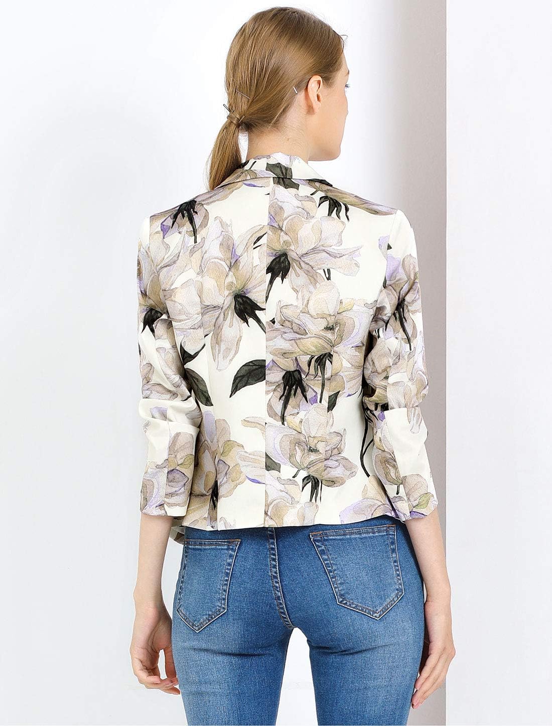 Allegra K Women's Dressy Casual Blazer Open Front Office Work Business Lightweight Crop Suit Blazers - Image 5