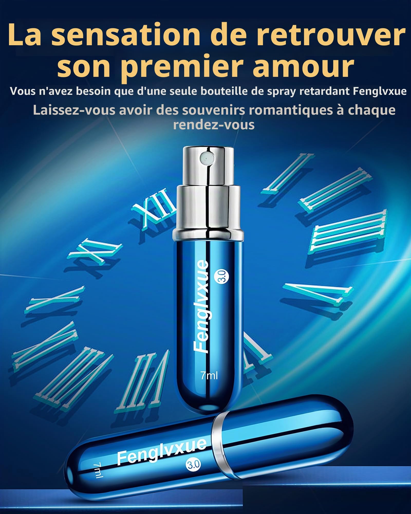 Spray Retardateur pour Homme, Spray de retard pour les hommes, Extraction naturelle des plantes Technologie de troisième génération 3.0, （7ML)