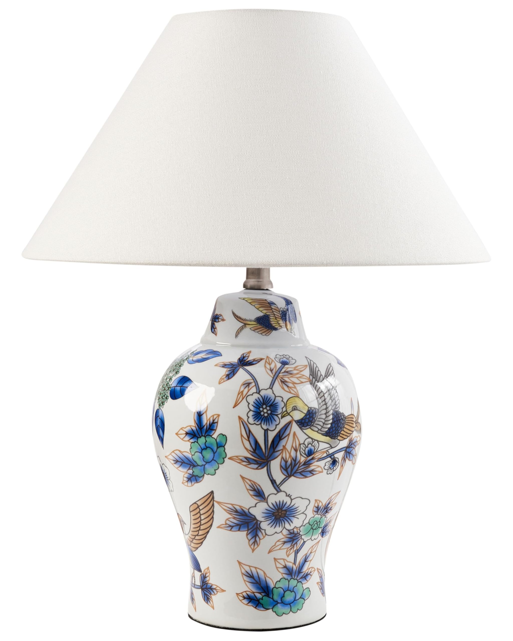 Beliani Lampada da tavolo elegante con base in porcellana bianco e blu