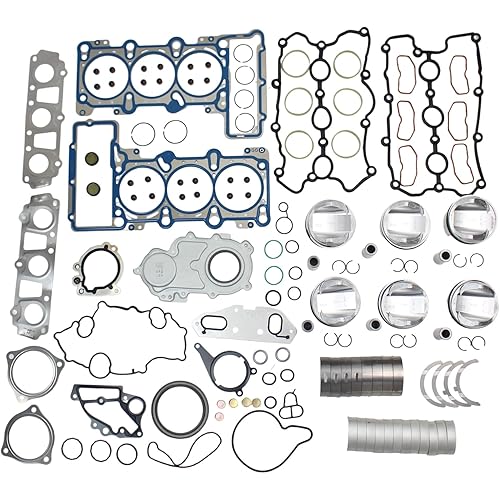 3.0T Engine Rebuild Overhaul kit and Piston Set with Rings Replacement for Audi A5 Q5 Q7 A4