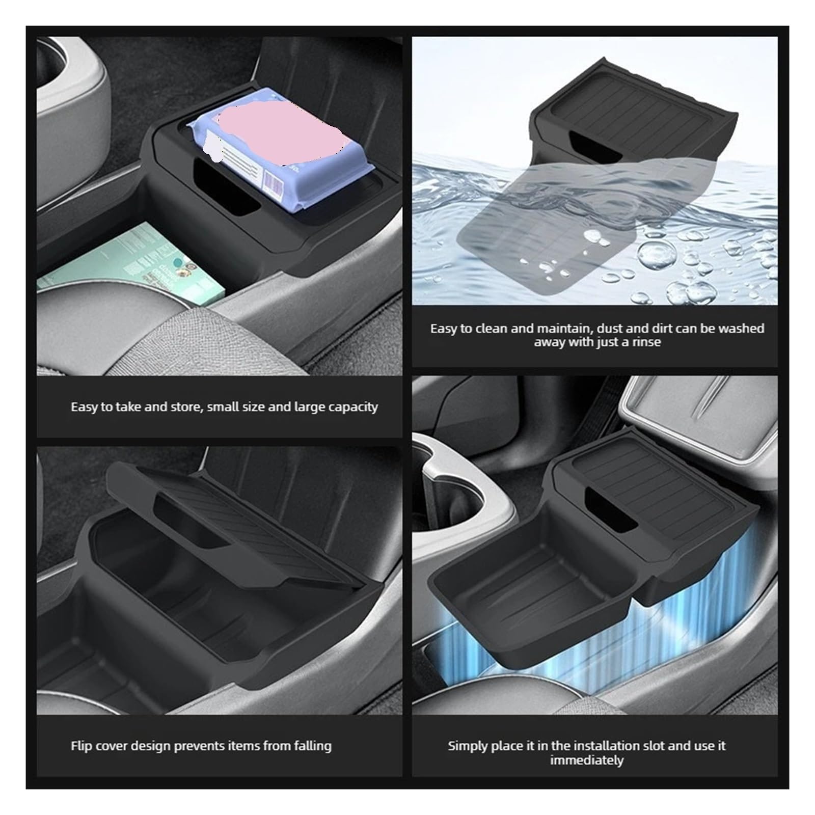 Boîte d'accoudoir de voiture Convient pour le 2026 pour Tesla pour modèle Y pour la norme pour boîte de rangement console centrale gamme(B)
