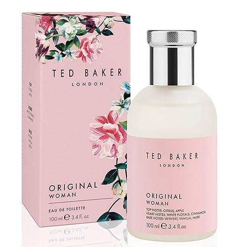 Ted Baker Woman Pink EDT, fragancia femenina verde floral, notas de apertura, durazno fresco, bergamont y mandarina con almizcle cálido, vainilla y