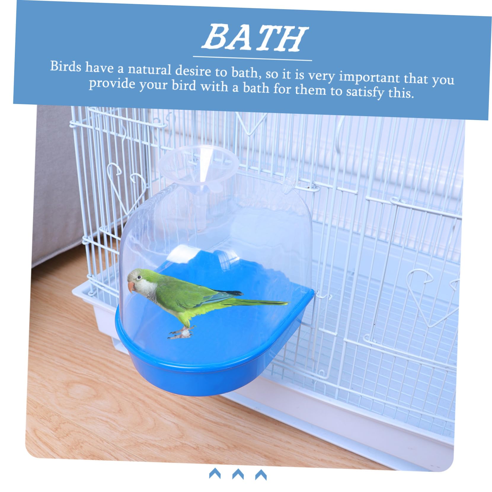 HANABASS 3stücke Bird Bathing Tub Mit Wasserzufuhr Und Duschbox Für Papageien Kleine Vogelbadewanne Blau Für Von Vögeln Trichter Für Einfachen Wasserwechsel