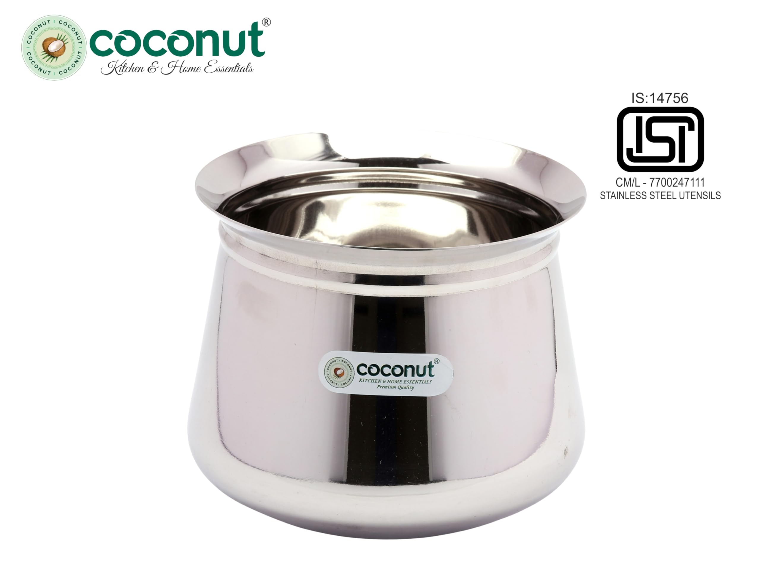 Coconut Stainless Steel Handi - 2000ml -7