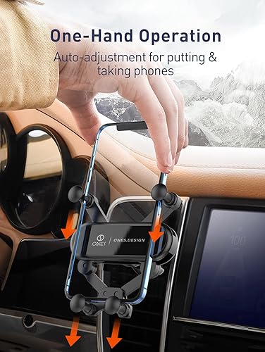 Miniatura 3 de ONES Soporte mecánico de gravedad para automóvil  Tipo de ventilación de aire  Tamaño mini bloqueo automático operación manual fácil instalación