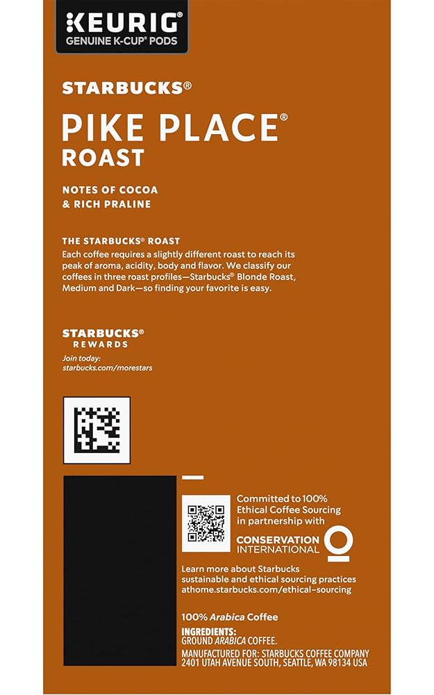 Starbucks Pike Place Roast 72個 Starbucks Pike Place 2.5 oz. Coffee Packets 72 C/T
