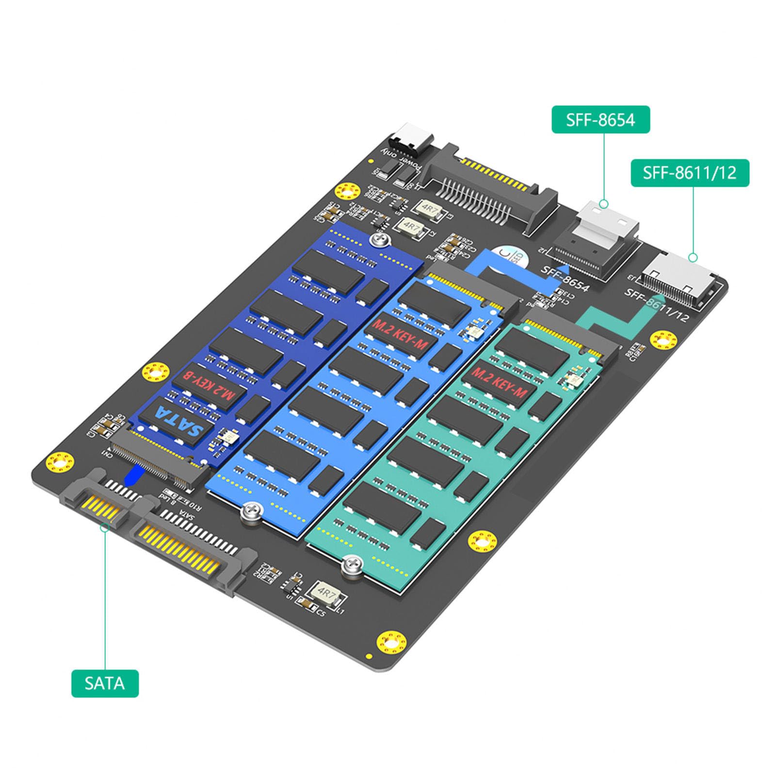 Adattatore NVME da Soid Disk a SFF-8611 SFF-8654 per trasferimento dati ad alta velocità e scheda adattatore server server