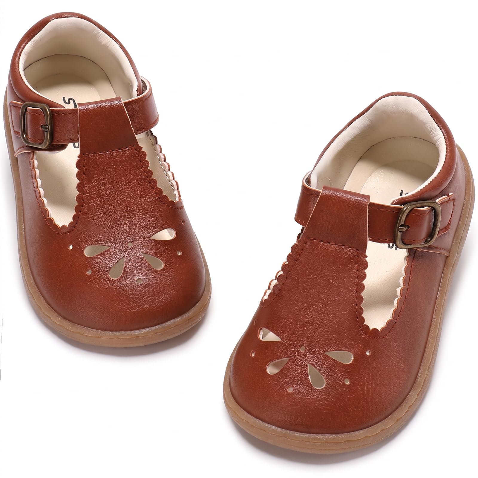 STQ KIDS Girls Wide Toe Box Mary Jane Dress Shoes