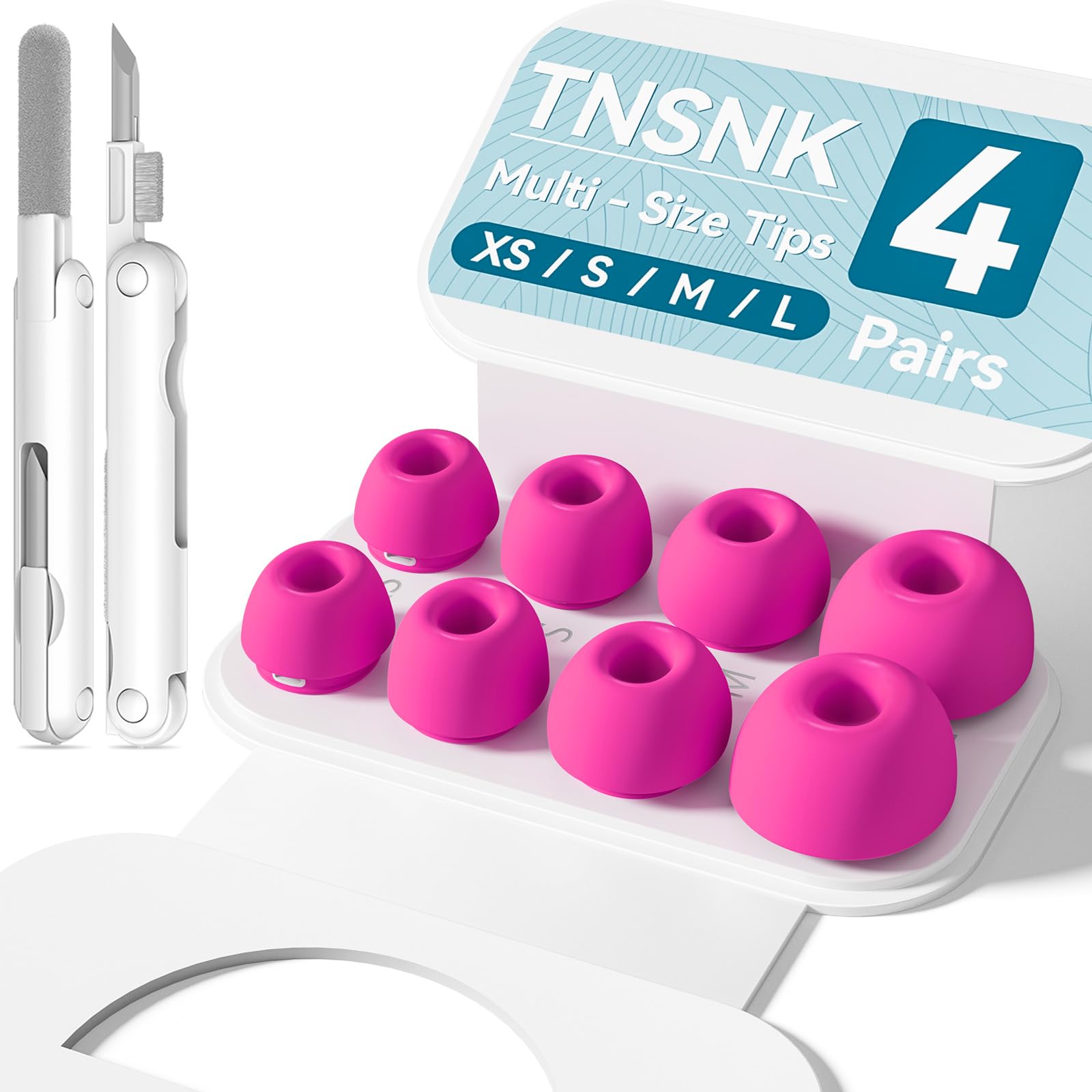 4 Pairs Replacement Ear Tips for AirPods Pro 1st /2nd (Rose red)