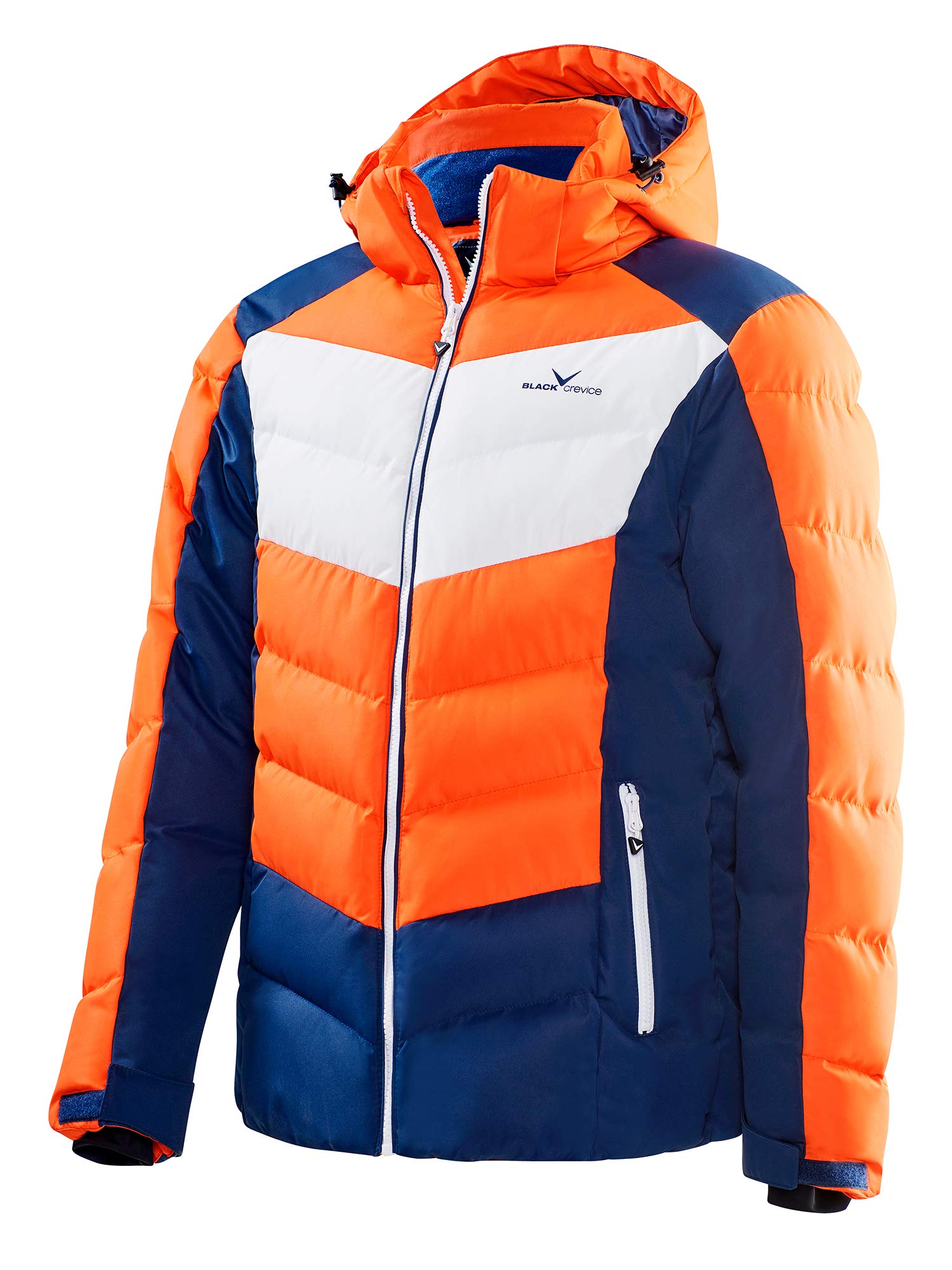 Black Crevice Men's Ski Jacket, mens, Ski jacket., Orange/Blue/White, 58 (EU)