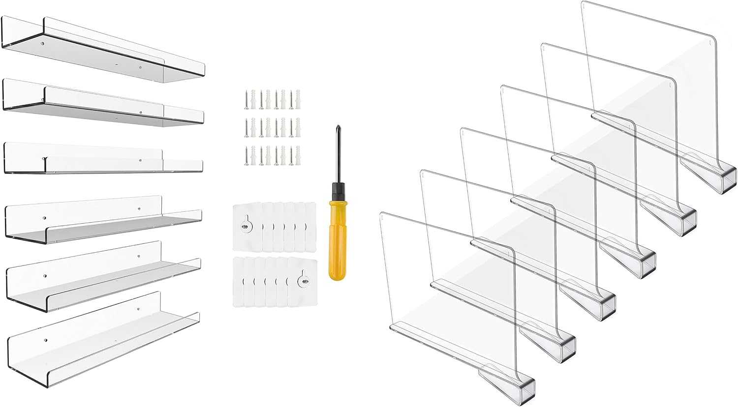Hmdivor 6 Pack Clear Acrylic Shelf Dividers, Closets Shelf