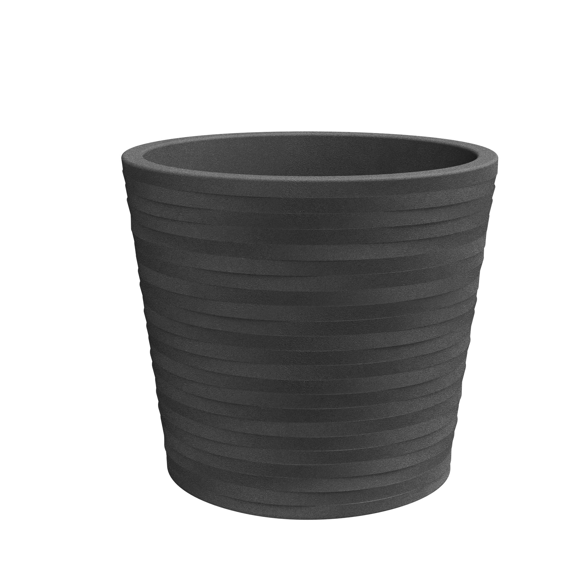 NICOLI Pot cylindrique Hermers ELEGANCE, en résine, technique rotationnelle, pour intérieur et extérieur, diamètre 30 cm 40 fleur (Ø cm 40 cm, anthracite)