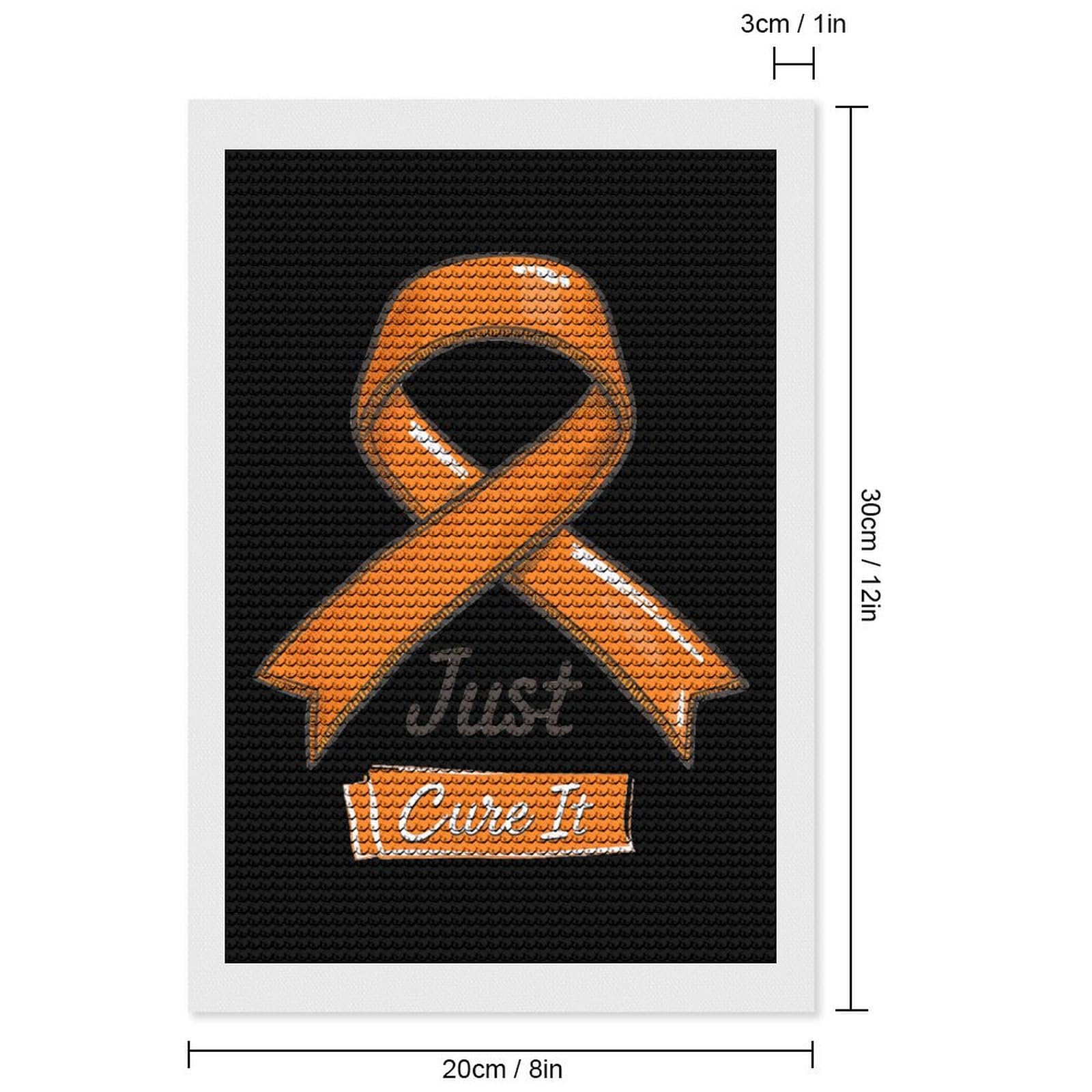 Just Cure It Orange Ribbon Leukemia Awareness Diamond Painting Kits for Adults Full Round Dril Diamond Art for Home Wall Decor 8