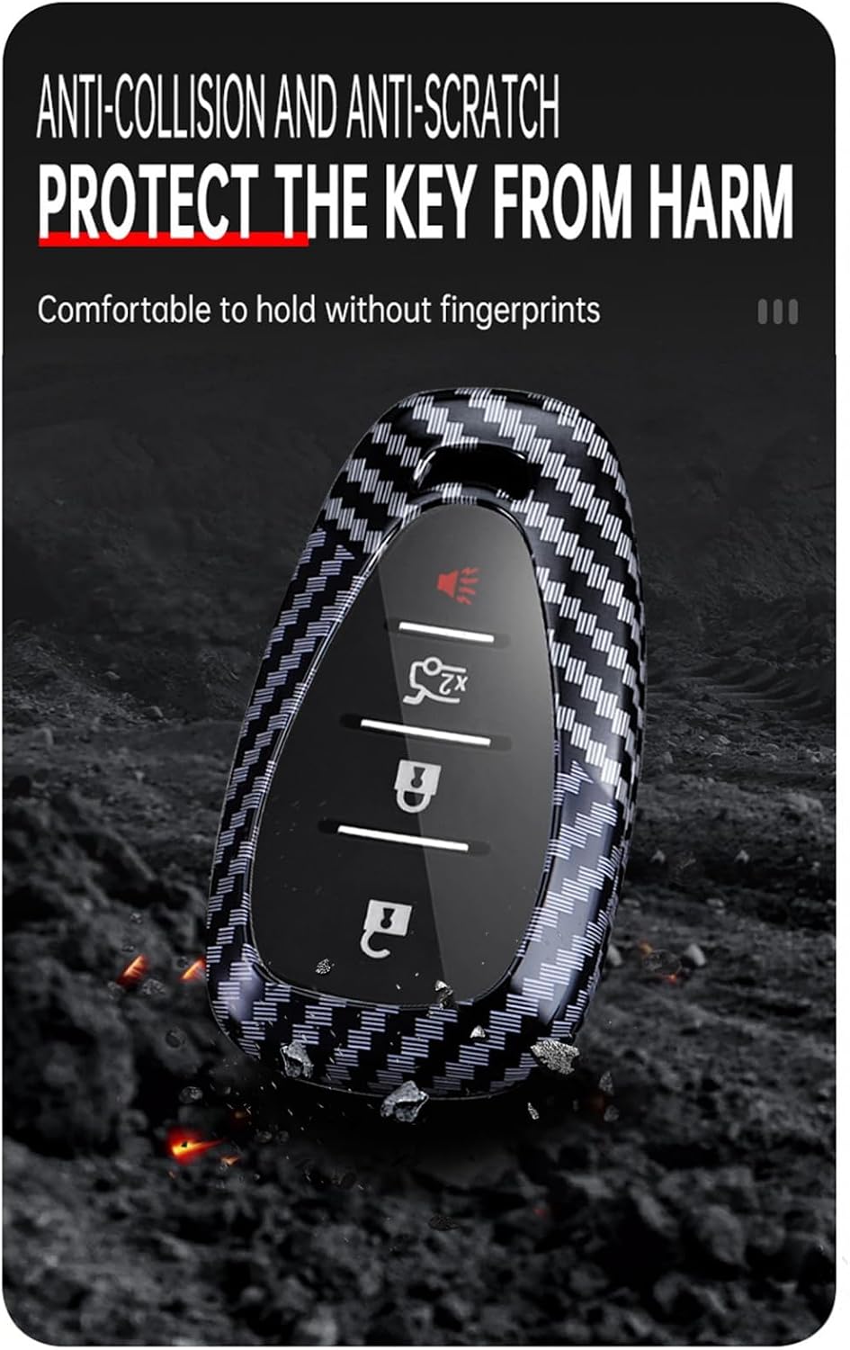 Key Fob Cover Compatible with Chevrolet Onix Equino Orlando Cruze Spark Sonic Camaro Volt Bolt Trax Malibu Blazer Traverse Key Case PC Material Accessories Car Key Holder-A Keychain Black White