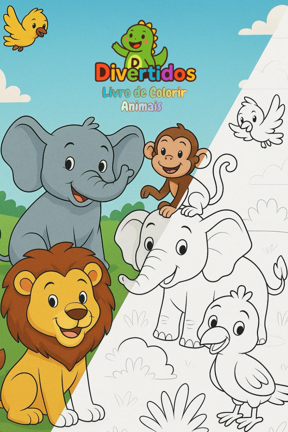 Divertidos - Animais - Livro para colorir: Livro para colorir - Animais