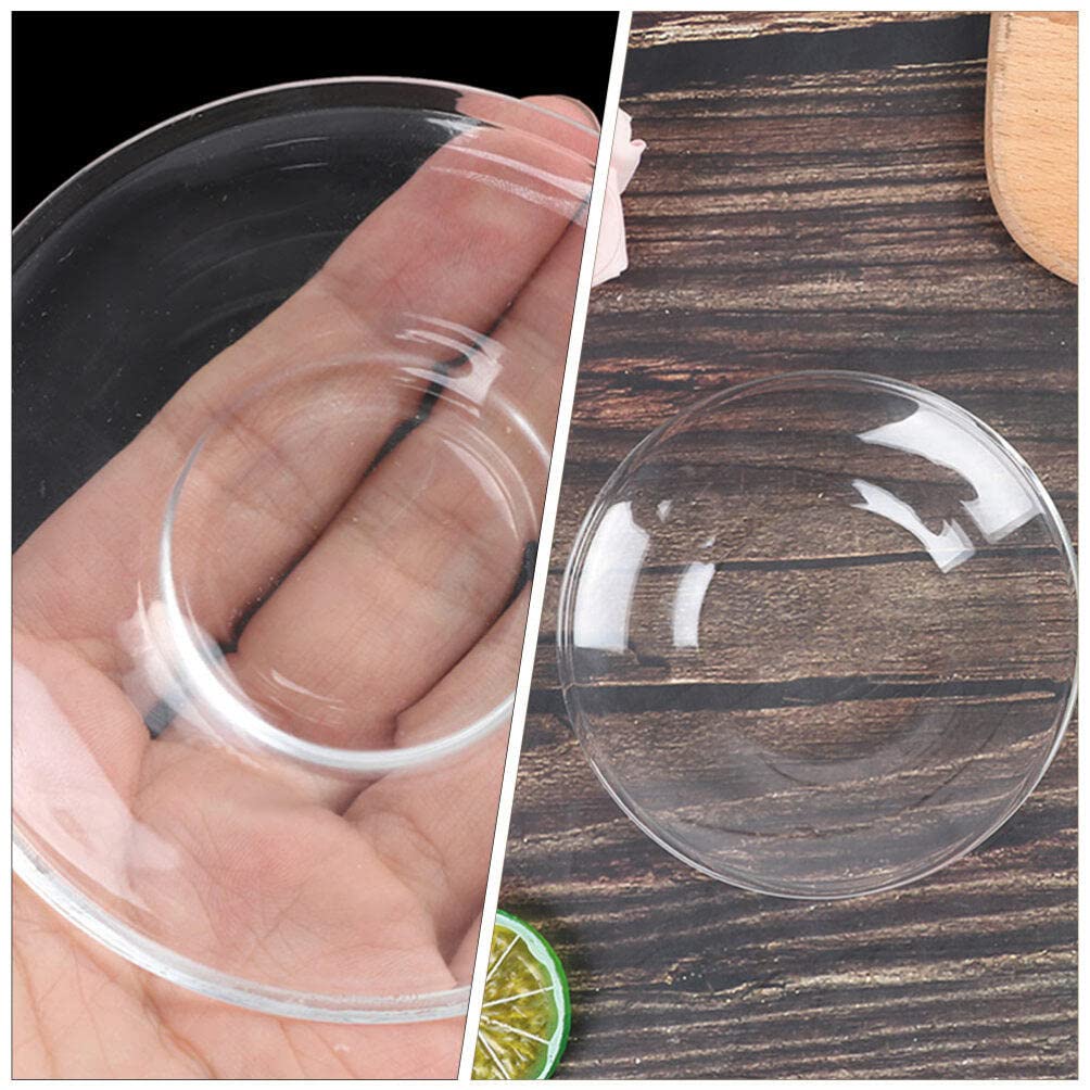 Assiette Plate Transparente 4 Assiettes En Verre Transparent 3.5 Pouces - Soucoupes Réutilisables Pour Thé, Desserts, Collations Assiette Transparente