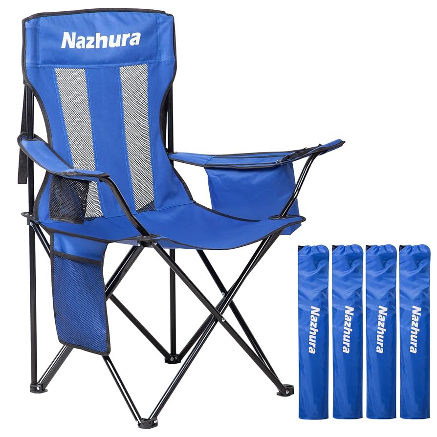 Amazon.com: Nazhura 4 Pack Outdoor Camping Chairs Folding