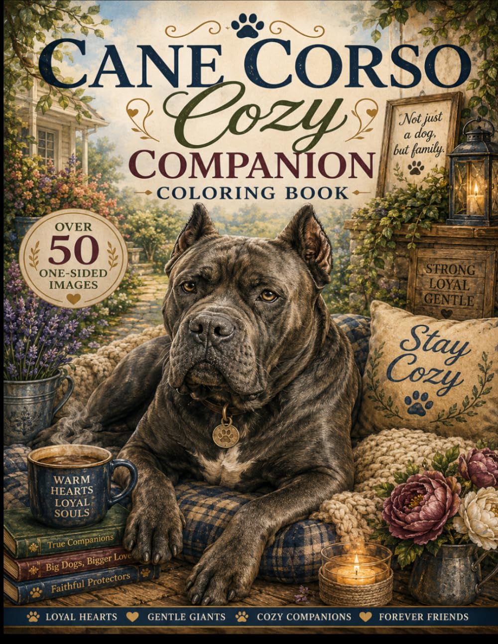 Cane Corso Cozy Companions Coloring Book: Over 50 One Sided Image of these Gentle Giants